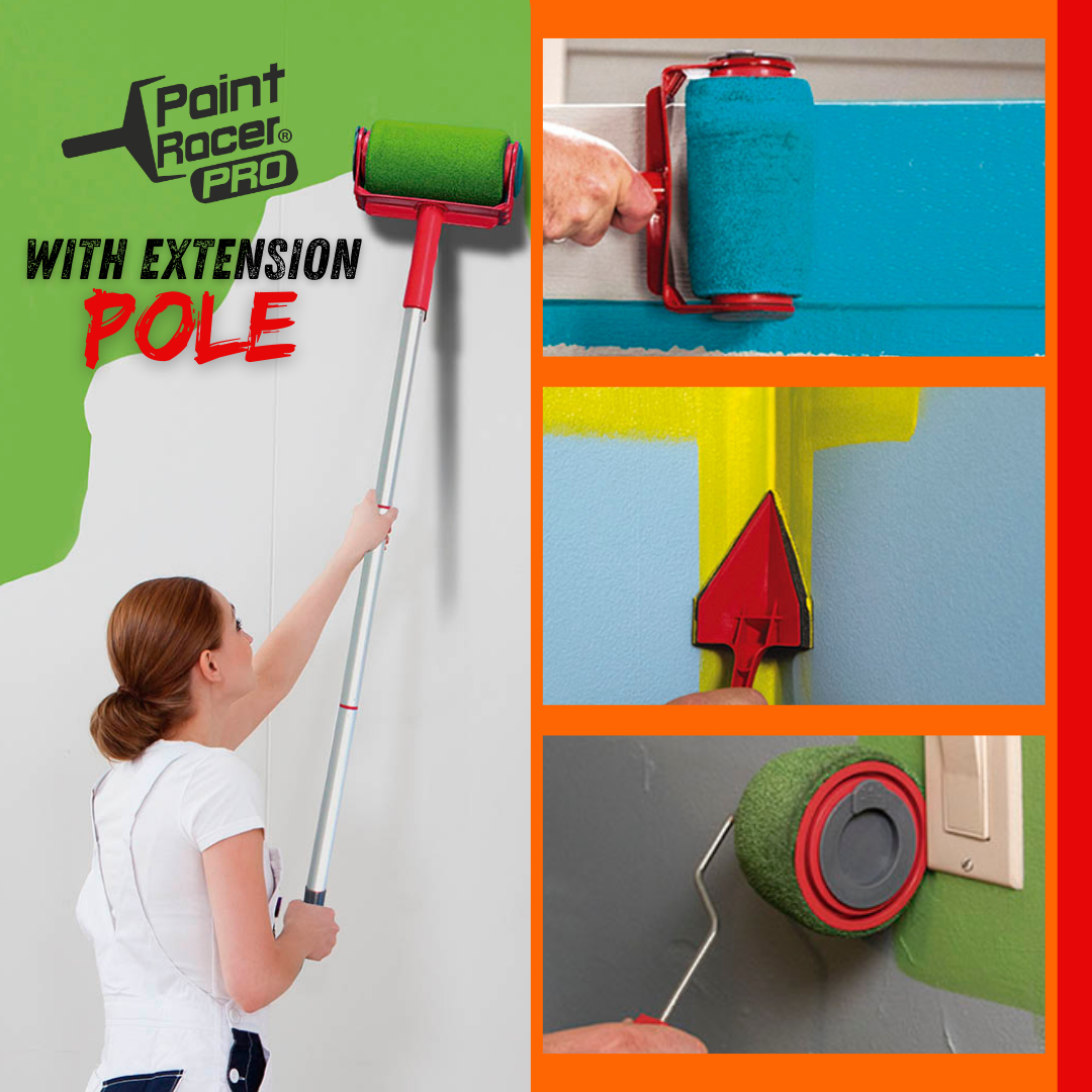 Rodillo de pintura recargable con palo extensible para áreas difíciles