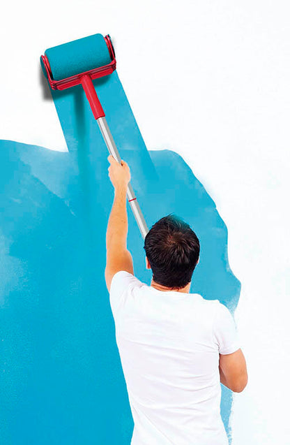 Rodillo de pintura recargable con palo extensible	para áreas difíciles